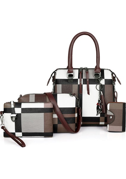 Avrupa ve Amerikan Trendy Tek Omuz Messenger Taşınabilir Kontrast Renk Kadın Çantası Dört Parçalı Set (Yurt Dışından) modelleri