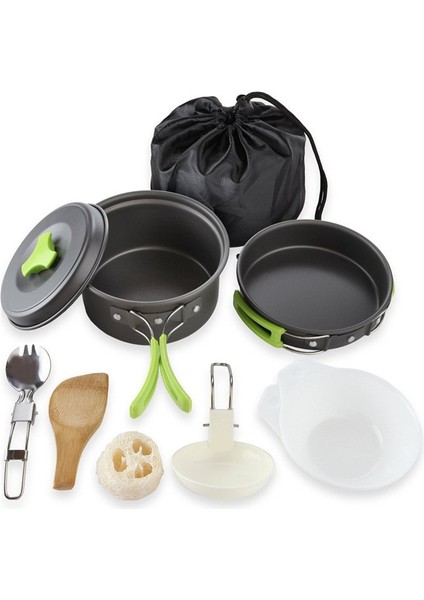 9 Parça Piknik Tencereleri Kamp Tencereleri Outdoor Tencere Seti (Yurt Dışından)