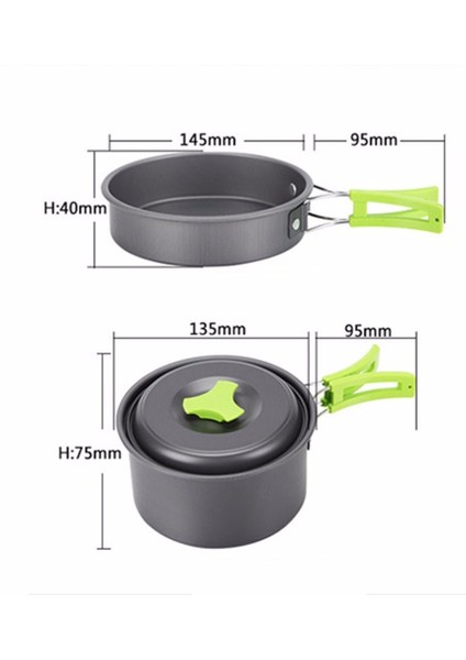 9 Parça Piknik Tencereleri Kamp Tencereleri Outdoor Tencere Seti (Yurt Dışından) fiyatları