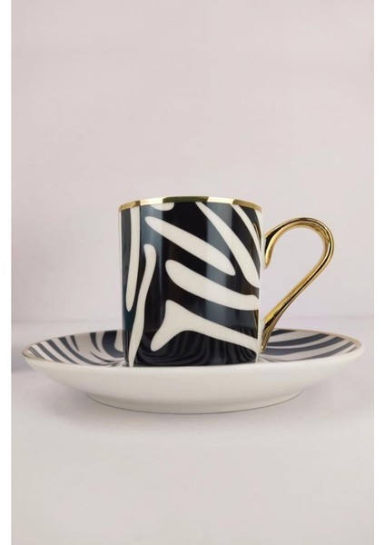 Kosova Porselen 6’Lı Kahve Fincan Takımı Siyah Beyaz - Kgp-094 fırsatları