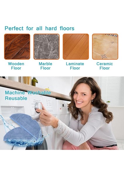 4pcs Mop Pads Için T7 T7 Plus S7 Floor Wet Microfiber Pad (Yurt Dışından) indirimleri