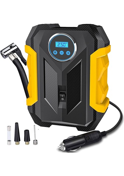 Portable Tire Inflator Air Compressor, 150 Psı Air Pump For Car Tires With LED Light, Digital Air Compressor For Bicycle (Yurt Dışından)