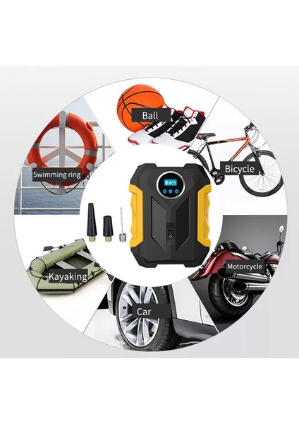 Portable Tire Inflator Air Compressor, 150 Psı Air Pump For Car Tires With LED Light, Digital Air Compressor For Bicycle (Yurt Dışından)