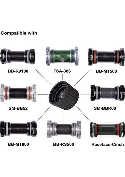 5'i 1 Arada Bisiklet Alt Braket Aleti 12/16- 39/41/44/46/49MM BBR60, BB9100, Sram Dub 16T, FSA386, Hollowtech Için (Yurt Dışından) fırsatları