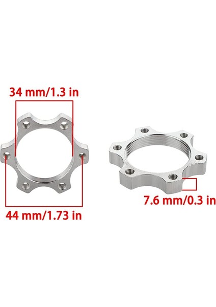 6 Pcs Bicycle Bike Freewheel Threaded Disk Disc Aluminium Alloy Brake 44MM Disk Disk Breke Flange Adapter (Yurt Dışından) fırsatları