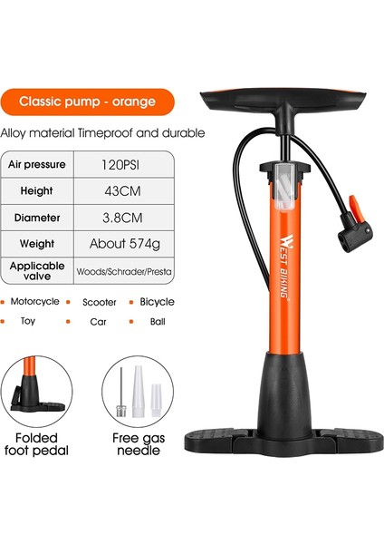 160PSI Motor Floor Pump High Pressure Cycling Pump Air Inflator Presta Valve Road Bicycle Tire Pump,b (Yurt Dışından) indirimleri