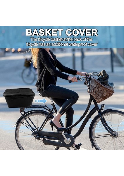 Arka Bisiklet Basket Kapasitesi Arka Bicycle Rack Mount Metal Wire Motor Storage Basket With Water-Proof Cover A (Yurt Dışından)