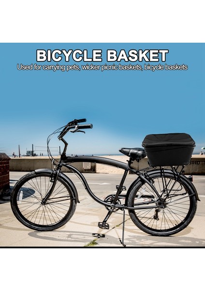 Arka Bisiklet Basket Kapasitesi Arka Bicycle Rack Mount Metal Wire Motor Storage Basket With Water-Proof Cover A (Yurt Dışından)