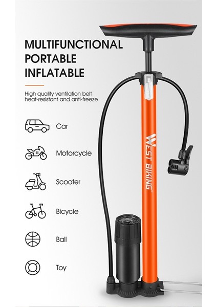 160PSI Motor Floor Pump High Pressure Cycling Pump Air Inflator Presta Valve Road Bicycle Tire Pump,c (Yurt Dışından)