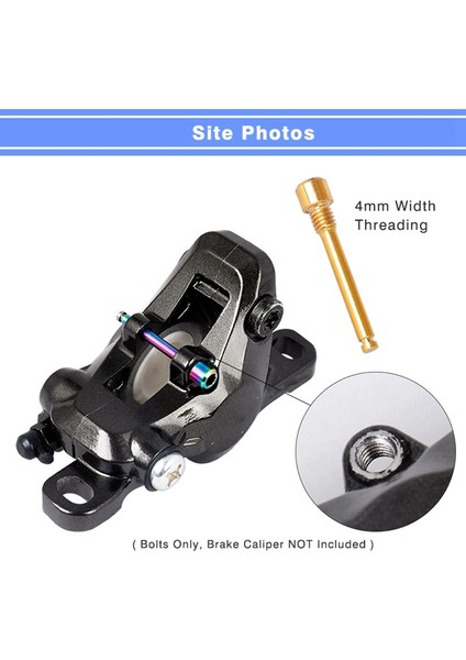 4x Titanium For Bicycle Disc Brake Pad Threaded Pin Inserts Screw For R Dazzle Color (Yurt Dışından)