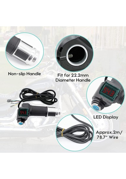 1pair Electric Bicycle Throttle With LCD Battery Voltage Display Key Knock, Universal Electric Bike Throttle (Yurt Dışından) modelleri