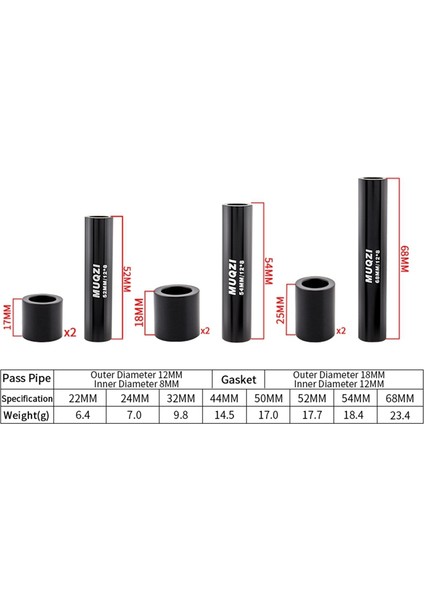 Arka Şok Burcu Iç Çapı 8mm Dağ Bisikleti Montajı Bisiklet Parçaları, 52MM (Yurt Dışından)