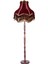 Bordo Vintage Lambader Kumaş Kaplama Kahverengi Ahşap Ayak LM0120 1