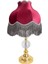 Bordo Abajur Kadife Kumaş Gold Kristal Ayak AB0770 1