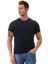 Lacivert Bisiklet Yaka Basic T-Shirt Normal Fit Erkek Tişört 1