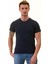 Lacivert Bisiklet Yaka Basic T-Shirt Normal Fit Erkek Tişört 3