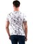 Beyaz Üzerine Siyah Baskılı Tasarım Bisiklet Yaka Basic T-Shirt Normal Fit Erkek Tişört 4