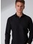 Slim Fit Klasik Yaka Armürlü Siyah Erkek Gömlek GM2024700353 1