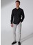 Slim Fit Klasik Yaka Armürlü Siyah Erkek Gömlek GM2024700353 2