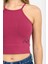 Kadın Halter Yaka Ince Askılı Crop Bluz Bordo 5