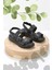 Siyah Leather Kadın Sandalet K05357010003 1