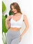 Kadın Toparlayıcı Crop Korse Kalın Askılı Seamless Dikişsiz Örme Büstiyer 1