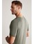 Nakış Logolu Yaka Detaylı Haki Triko T-Shirt 4