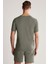 Nakış Logolu Yaka Detaylı Haki Triko T-Shirt 5