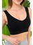 Kadın Toparlayıcı Crop Korse Kalın Askılı Seamless Dikişsiz Örme Büstiyer 2