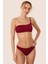 3568 Bordo Simli Tek Omuz Bikini Takımı 1