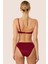3568 Bordo Simli Tek Omuz Bikini Takımı 2