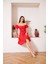 Kırmızı Omzu Açık Elbise DM1008 4