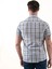Mavi Siyah Beyaz Ekose Kareli Slim Fit Kısa Kollu Yazlık Gömlek 4