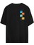 Unisex Colourful Faces Baskılı Siyah Oversize Tshirt 3