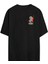 Unisex Papatya Baskılı Siyah Oversize Tshirt 1