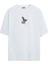 Unisex Kartal Baskılı Beyaz Oversize Tshirt 1