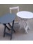Çanta Zigon Sehpa Oval Model Ikili Takım Ahşap Mdf Gri ve Beyaz Renk Uyumu El Yapımı 2