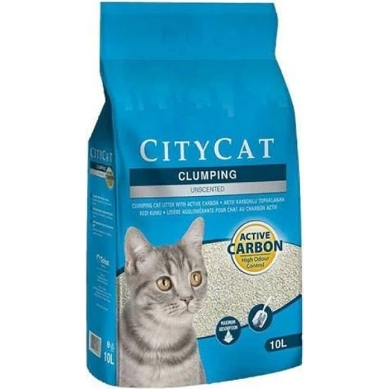 City Cat Active Karbonlu Topaklaşan Kedi Kumu 10 Lt