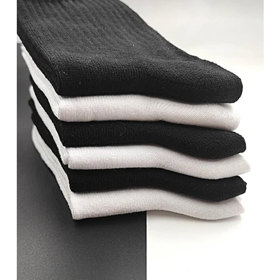 Airsocks 6lı Siyah Beyaz Tenis Çorap