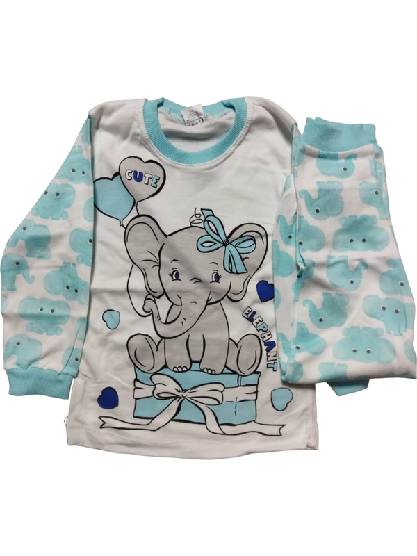 Süpermini Cute Fil Desenli Bebek Pijama Takımı