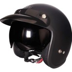 Motoanl Motosiklet Chopper Cruiser Kaskı Yarım Açık Kask ABS Malzeme CE Onaylı Mat Siyah