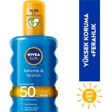 NIVEA Sun SPF50 Koruma & Ferahlık Güneş Kremi 200 ml Sprey,Çok Yüksek Güneş Koruması