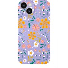 Printify Apple iPhone 14 Plus ile Uyumlu Lansman Kılıf Çiçek Tasarımlı Içi Kadife Kapak