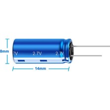 Roba 1f 2.7V Süpercap 8X14MM Dıp Süper Kapasitör Enerji Depolama Güneş Rüzgar Akü Batarya