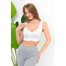 Sauna Suit Kadın Toparlayıcı Crop Korse Kalın Askılı Seamless Dikişsiz Örme Büstiyer