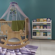 Zeo Wood Design Montessori Mdflam Çocuk Odası Kitaplığı