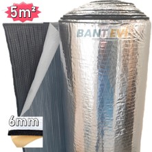 Bant Evi Oto Ses Yalıtım Malzemesi Folyolu 5m2 Araç Karavan Ses Isı Izolasyonu Süngeri 6mm Yapışkanlı