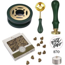 Profisher Davetiye Mum Mühürü Uygulama Seti Çim Yeşili Renk 870 With Love