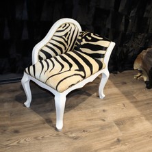 Dericibey Zebra Baskılı Fransız Tasarım Doğal Dana Derisi Tekli Köşe Koltuk