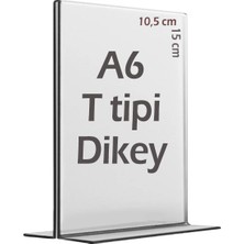 10x15 cm A6 T-Tipi Dikey Şeffaf masaüstü Föylük Menü Fiyatlık Etiketlik Fotoğraflık albüm Broşürlük